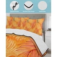 thumbnail image 4 of Orange Tropical Leaf Full Size Down Alternative Comforter, Lightweight Comforter Quilt Bedding Set with Pillow Shams Summer Palm Leaves Botanical All Seasons Bed Comforter Duvet Insert 78"x90", 4 of 7