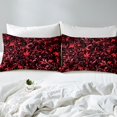 thumbnail image 3 of Draps-housses Boho Gothiques Simple Noirs Rouges Damassé Goth Draps de Lit Vintage Antique Victorien Baroque Drap-Housse pour Adultes Hommes Femmes Bohème Exotique Cachemire Floral Drap de Lit 2 Pcs (Sans Drap du Dessus), 3 of 5
