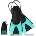 thumbnail image 1 of czcpp-Adult Short Light Adjustable Travel Size Fins Short Blade Fins Flippers for Snorkeling Diving Scuba Swimming Training, 1 of 4