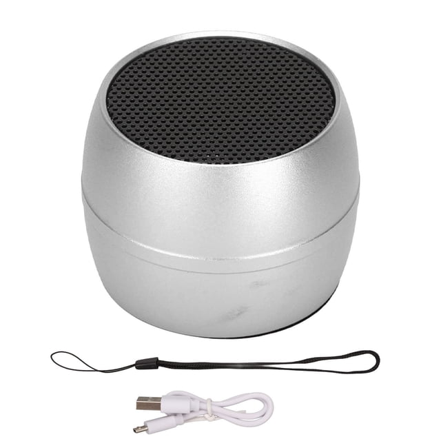 Mini altavoz Bluetooth IP67 resistente al agua con carga USB y micrófono incorporado, altavoz inalámbrico portátil para ducha o coche, color plateado