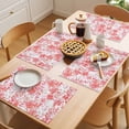 thumbnail image 5 of Abstract Red Floral Placemats Set of 2, Watercolor Plants Flowers Leaf Non-Slip Place Mats Washable Table Mats for Kitchen Dining Table Decorations Indoor/Outdoor, 5 of 9