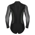 thumbnail image 2 of iiniim Men Mesh Latin Dance Leotard Bodysuit Long Sleeve See-Through Rhinestones Salsa Tango Dancewear Black XXL, 2 of 7