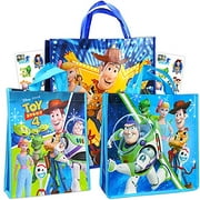 Toy Story Party Bags Value Pack with Stickers -- 3 Reusable Toy Story Tote Party Supplies Bags (Toy Story Party Supplies)