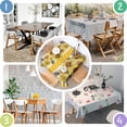 thumbnail image 4 of Yellow Dot Sunflower Bee Pattern Square Tablecloth,Waterproof Square Table Cover,Wipeable Spillproof Washable Table Cover for Home Kitchen Party Decor 42"X42"(107x107cm), 4 of 6
