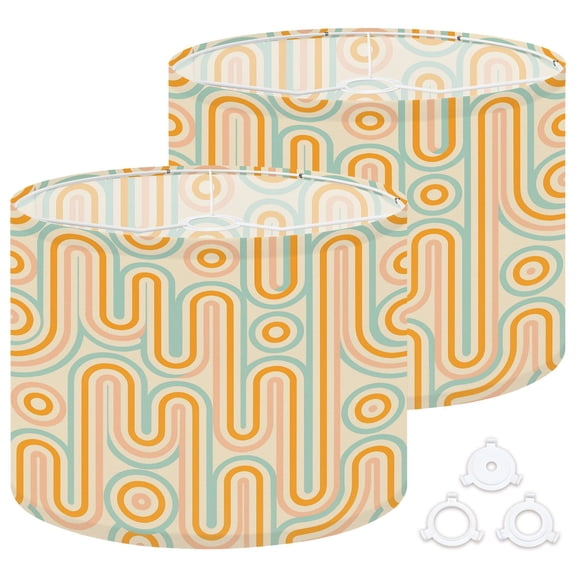 Lamp Shades Set of 2 Easy Assembly 50s Mid Century Modern Seamless Drum Lampshades for Table Lamps Floor Lamps Pendant Light 13"x13"x10" Replacement Lamp Shade