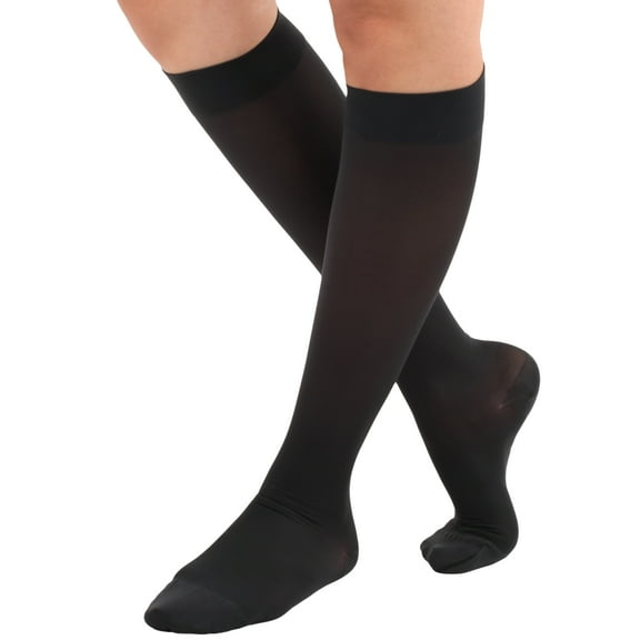 Made in USA - Plus Size Compression Socks for Men & Women 20-30mmHg - Black, 2XL