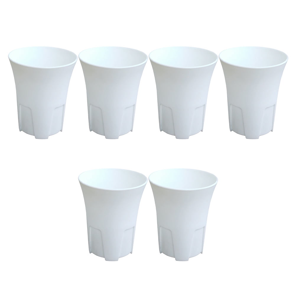 unbranded  6 Pcs Indoor Plants Pots Rounded Flowerpot Frosted Planter White