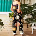 thumbnail image 4 of WTOBBY Halloween Printed Women's Jumpsuit, Casual Loose Retro Design with Suspenders in Cotton Linen Blend, Ideal for Relaxed and Fashionable Wear,SaffronXL, 4 of 7