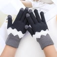 thumbnail image 4 of Guantes de lana para mujer, Color de invierno a juego para adultos, además de terciopelo grueso, tejido con dedos, a prueba de calor y frío, estudiante femenino, 4 of 5
