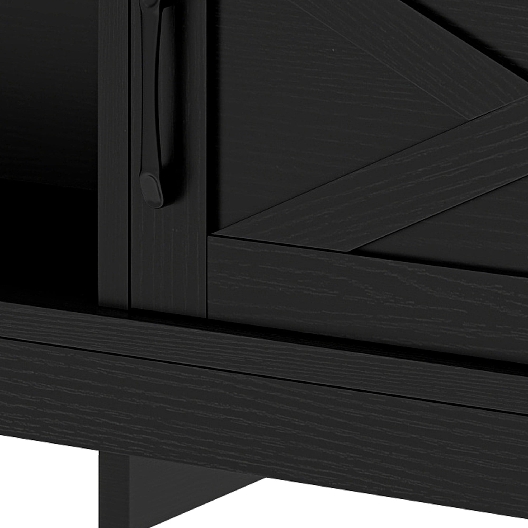 Uforic TV Cabinet with Storage, LED Lights, and Power Outlet for Living Room, Bedroom, or Apartment for 65 Inch TVs, Black