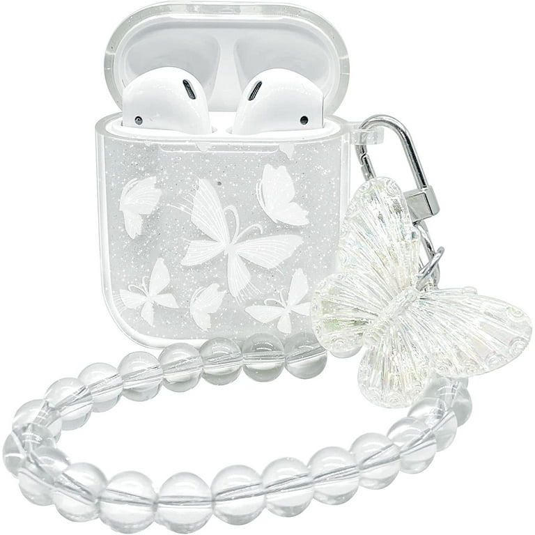Compatible with AirPods Case Cute Clear Glitter Shockproof Soft TPU Protective Airpod Case Cover for Girls