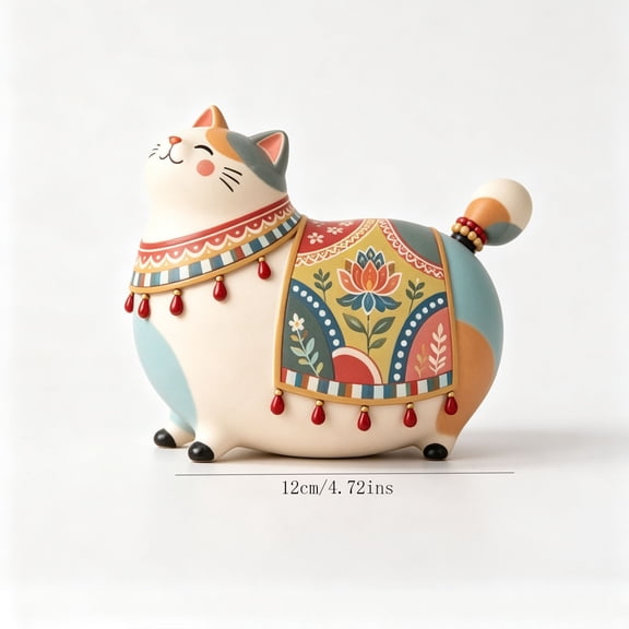 Hand Painted Resin Animal Figurine Statue 4.7x3.1x1.6 Inch Decorative Christmas Tabletop Home Decor