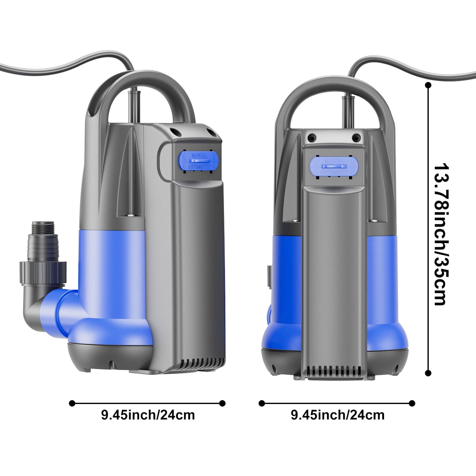 1 HP Automatic Submersible Water Pump, Portable Sump Pump with Integrated Float Switch 4000GPH Utility Pumps for Pool Tub Garden Pond Flooded Basement Draining
