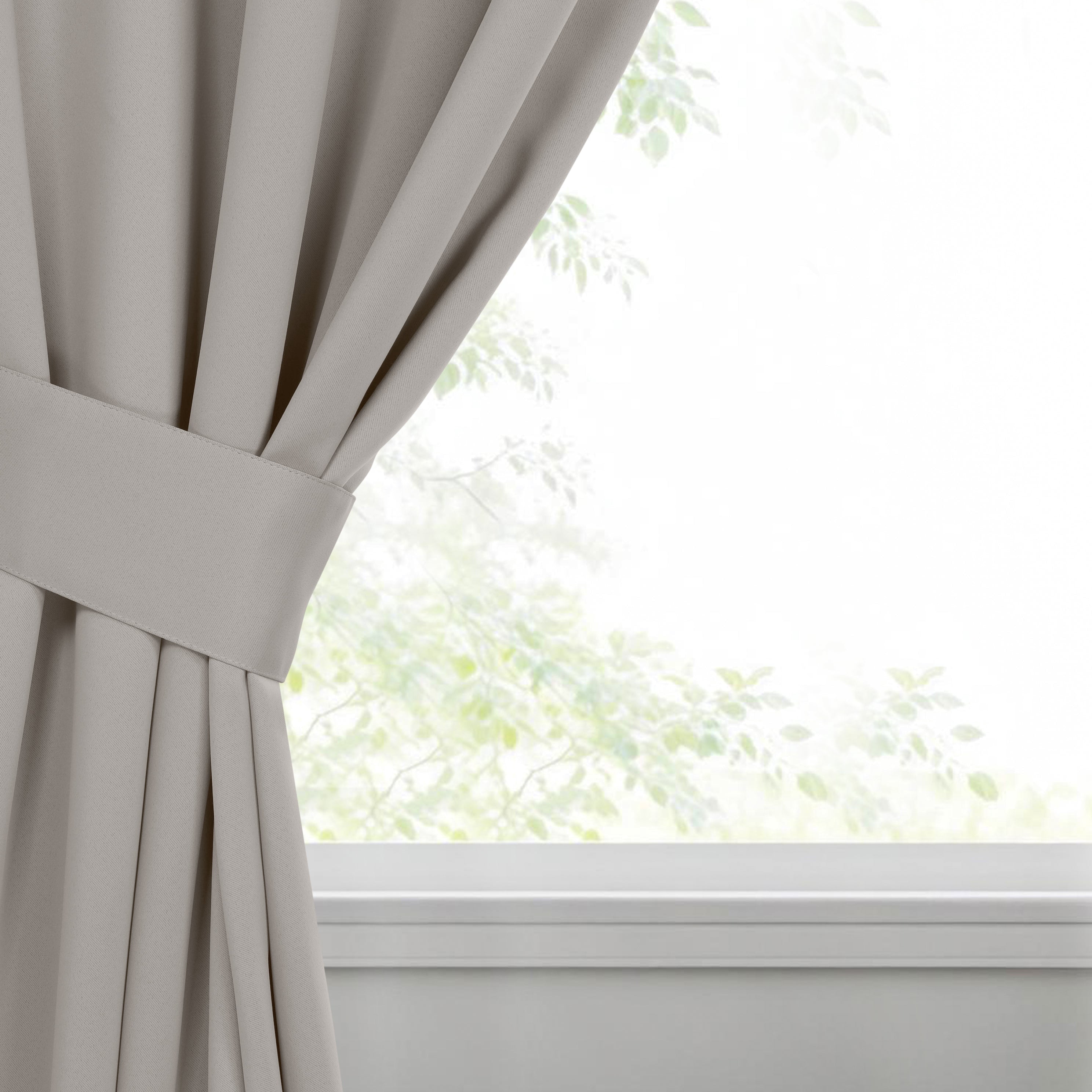 Superior Blackout Solid Light Filtering Grommet Curtain Panel Set, 46" x 84", Chrome