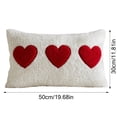 thumbnail image 3 of Valentines Day Heart Pillow Covers 12*20in Rectangle Lumbar Support Cushion Soft Faux Plush Heart Pillow Decorative Throw Pillows Women Wedding Gift for Home Decor (White Heart), 3 of 9