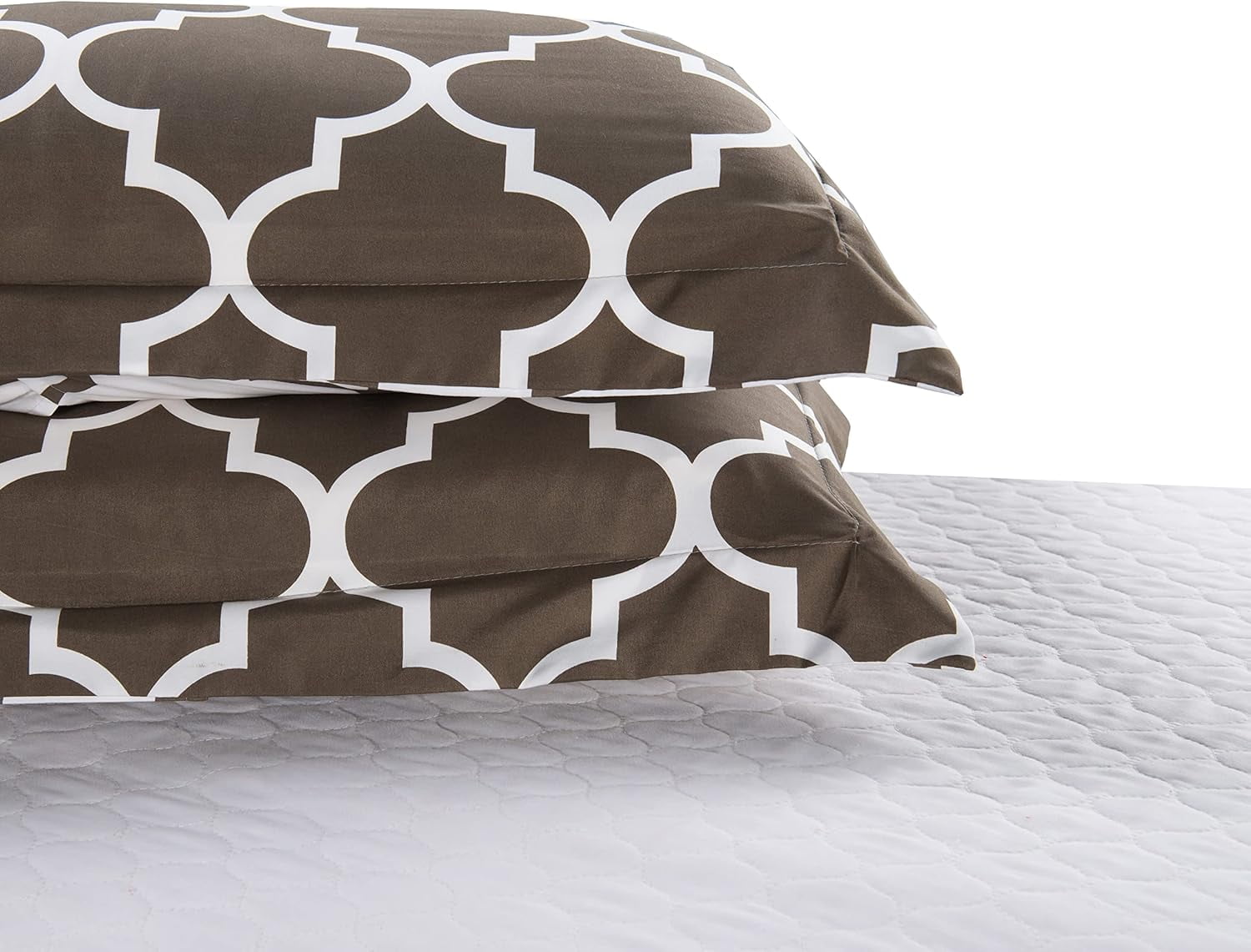 Elegant Comfort Super Soft Quatrefoil Comforter Pattern Down Alternative Reversible 3-Piece Comforter Set,Full/Queen, Gray/White