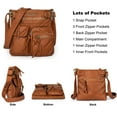 thumbnail image 7 of Montana West Crossbody Bag for Women Soft Washed Leather Multi Pocket Shoulder Purses, Brown, 7 of 7