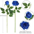thumbnail image 4 of Morttic 12PCS Artificial Silk Flowers Realistic Roses, Bouquet Long Stem for Home Wedding Party Decoration (Blue), 4 of 6
