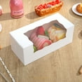 thumbnail image 2 of PACKHOME 15 Roll Cake Boxes, White Bakery Boxes with Window, 9x4x3.5 inches Cookies Boxes Pumpkin Roll Container Donut Boxes Pastry Cake Packaging, 2 of 6