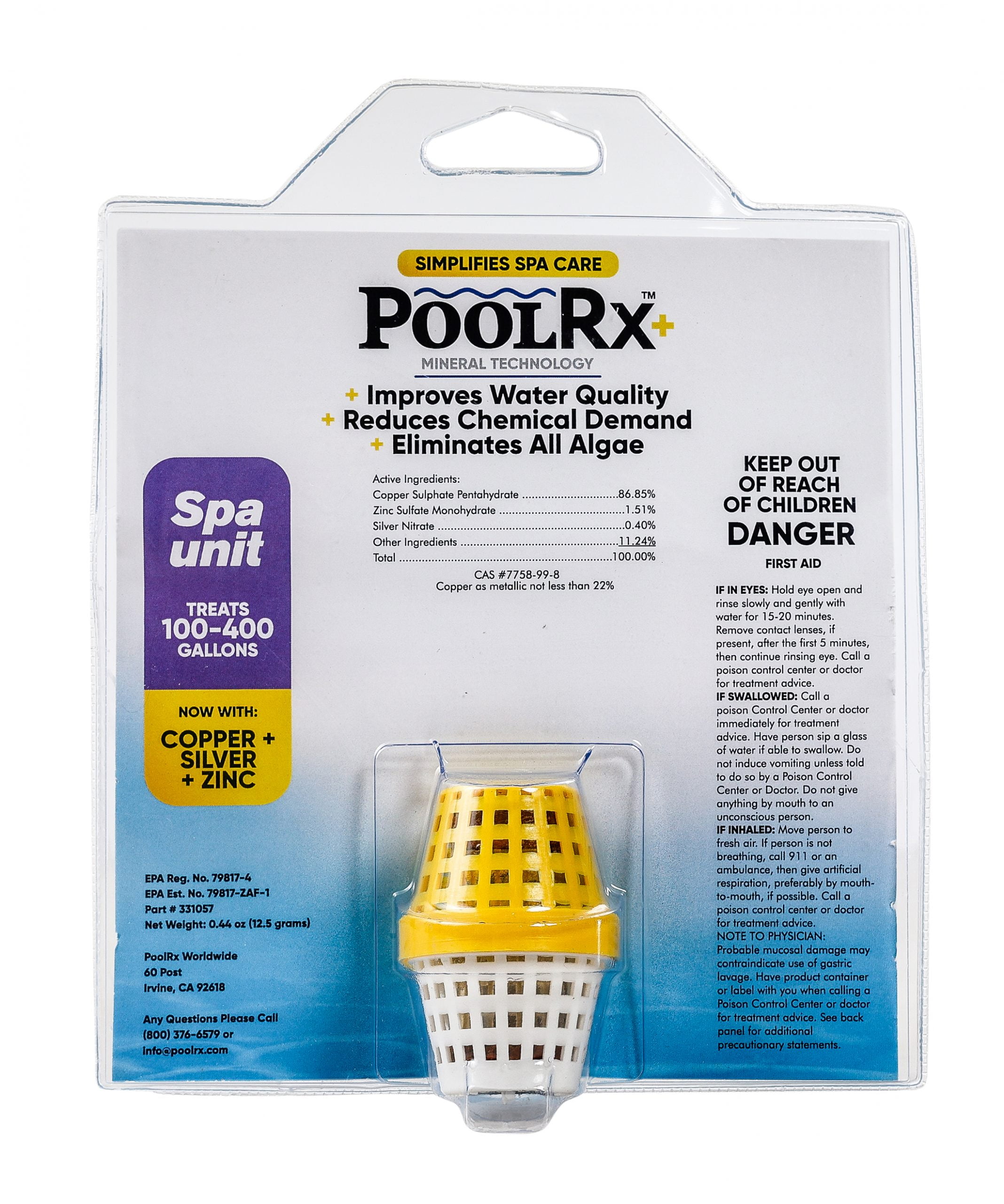 PoolRx Yellow Spa Unit Treats 100-400 Gallons
