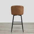 thumbnail image 3 of CHITA 30" Swivel Upholstered Counter Bar Stools with Back & Metal Legs Set of 2,Faux Leather in Cognac Brown, 3 of 7