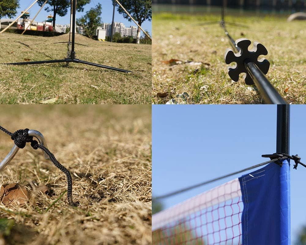 Badminton Volleyball Tennis Net Set Portable Height Adjustable Multi-Purpose Sports Equipment with Poles Stand and Carry Bag for Outdoor Garden Beach