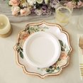 thumbnail image 6 of BalsaCircle 25 White 10" Floral Disposable Dinner Salad Paper Plates Rose Gold Scallop Trim Events Decorations, 6 of 8