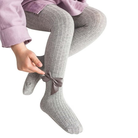 

Wdfiry Baby Girl Tights Cable Knit Footless Leggings Stockings Solid Cotton Pantyhose for Infant Toddler 6M-5Y