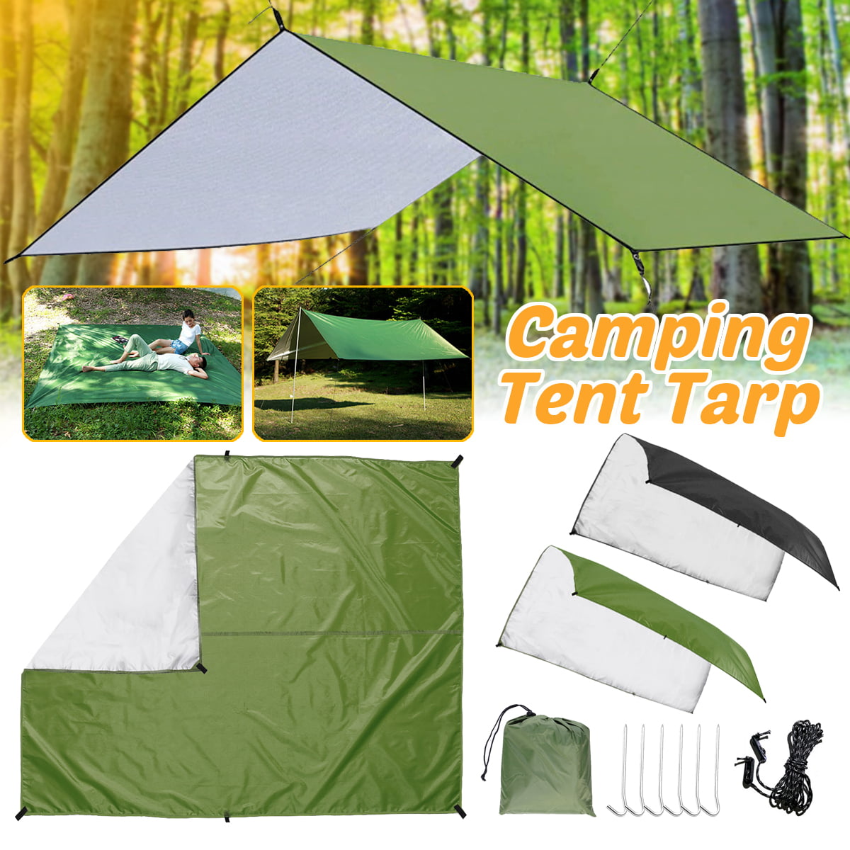 Waterproof Camping Tent Tarp Outdoor Awning Shade Sun Rain Shelter Mat Canopy 