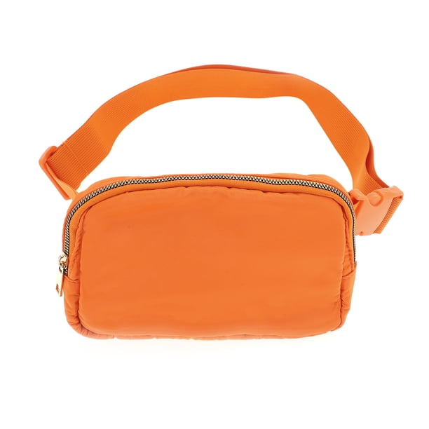 Unique Bargains 1 Pc Riñonera de color sólido para senderismo gimnasio naranja nylon