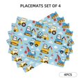thumbnail image 2 of Placemats Set Of 4 / 6, Building Truck Placemats For Dining Table Indoor/Outdoors Heat Resistant Washable Placemats 18" X 12", 2 of 8