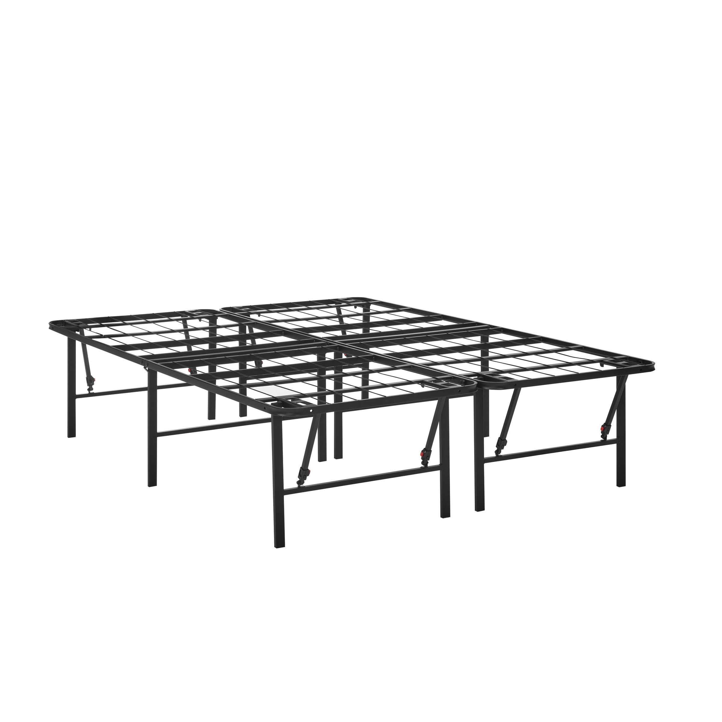 Mainstays Queen 18" High Profile Foldable Steel Platform Bed Frame with Storage Space Under Frame, No Box Spring Required, Black