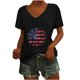 thumbnail image 2 of Camisetas Casuales de las Mujeres Gradiente Día de la Independencia Impreso Cuello Redondo, Blusa de Manga Corta para Diario, Fiesta Y Primavera Verano, 2 of 4