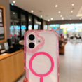 thumbnail image 4 of For iPhone 16 Plus Magnetic Phone Case,Compatible with Mag-Safe,3-in-1 Heavy Duty Protection,Shockproof Anti-fall Military Grade Drop Protection Rugged Transparent Phone Case,Clearpink, 4 of 10