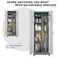 thumbnail image 6 of Marcree Broom Closet Storage Cabinet with Lock,65" Tall Garage Storage Cabinet with Hanging Rod,Multifunctional Garage Storage Broom Closet with Doors,Cleaning Tool Cabinet, 6 of 9