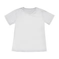 thumbnail image 5 of MIXUE Womens Tops Summer Solid Color Deep V Neck Short Sleeve Loose Casual Shirts For Women Tshirts Outwear,White,XXXXXL, 5 of 5