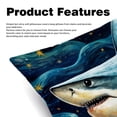thumbnail image 2 of Starry Shark Throw Pillow Covers Set of 2 - Velvet Decorative Pillow Cases with Unique Patterns, 16x16, 18x18, 20x20 Couch, Sofa - Throw Pillows for Living Room, 2 of 6