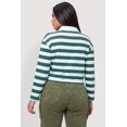 thumbnail image 4 of Women's Plus Size NY Chenille Patch Striped Rugby Polo Top, 4 of 4