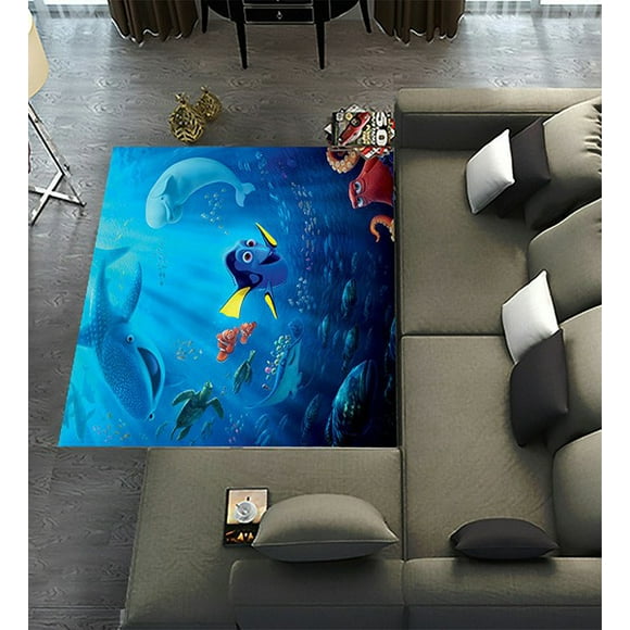 DEYOU Finding Nemo Dory Shark Area Rugs 6 x 9ft Floor Carpet Mat for Living Dinning Room Bedroom Kitchen Hallway Office Decor