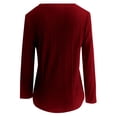 thumbnail image 6 of Fgnfyis T Shirts For Women Casual Long Sleeve Soft Basic Solid Color Top Everyday Comfort Warmth Long Sleeve Tops For Women Wine L, 6 of 6