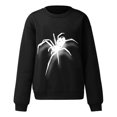 thumbnail image 2 of Gibobby Sudaderas con cremallera Camisa deportiva estampada para mujer, cuello redondo, ajustado, camisa deportiva informal de manga larga, Top holgado (Negro, S), 2 of 3