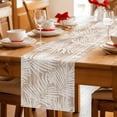 thumbnail image 5 of Light Brown Coastal Palm Leaves Cotton Linen Rectangle Table Runners 13"x90", Summer Botanical Tropical Coffee Table Runner Dresser Scarves Luxury Table Runners for Wedding Party Banquet Dinner Decor, 5 of 8