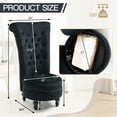 thumbnail image 3 of AVAWING High Back Royal Chair, Velvet Armless Throne Chair with Storage, Black, 3 of 7