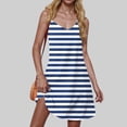 thumbnail image 2 of LNWUY Women Casual Sleep Dress Summer Stripe Print Sleeveless V Neck Romper Shoulder Strap Loose Adjustable Stretchy Shorts Strap Dress Black M, 2 of 6