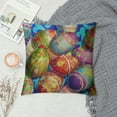 thumbnail image 2 of Awypu Easter Pillow Case Colorful Eggs Flowers Leaves Polka Dot Circles On Pillow Cover Decorative Square Cushion Accent for Christmas Sofa Chair, 2 of 5