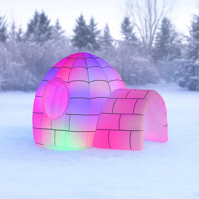 Iglú inflable The Bradford Exchange de 8 pies con Disco Lightshow