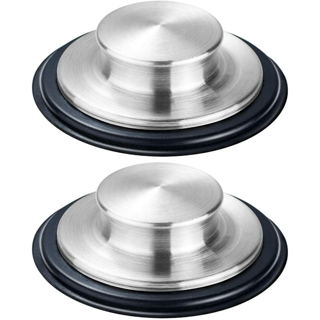 2 tapones para fregadero de cocina, acero inoxidable, borde ancho grande de 3,35 pulgadas de diámetro. Ormromra DCF231