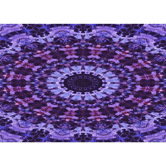 Ahgly Company Indoor Rectangle Patterned Jasmine Purple Area Rugs, 5' x 7'