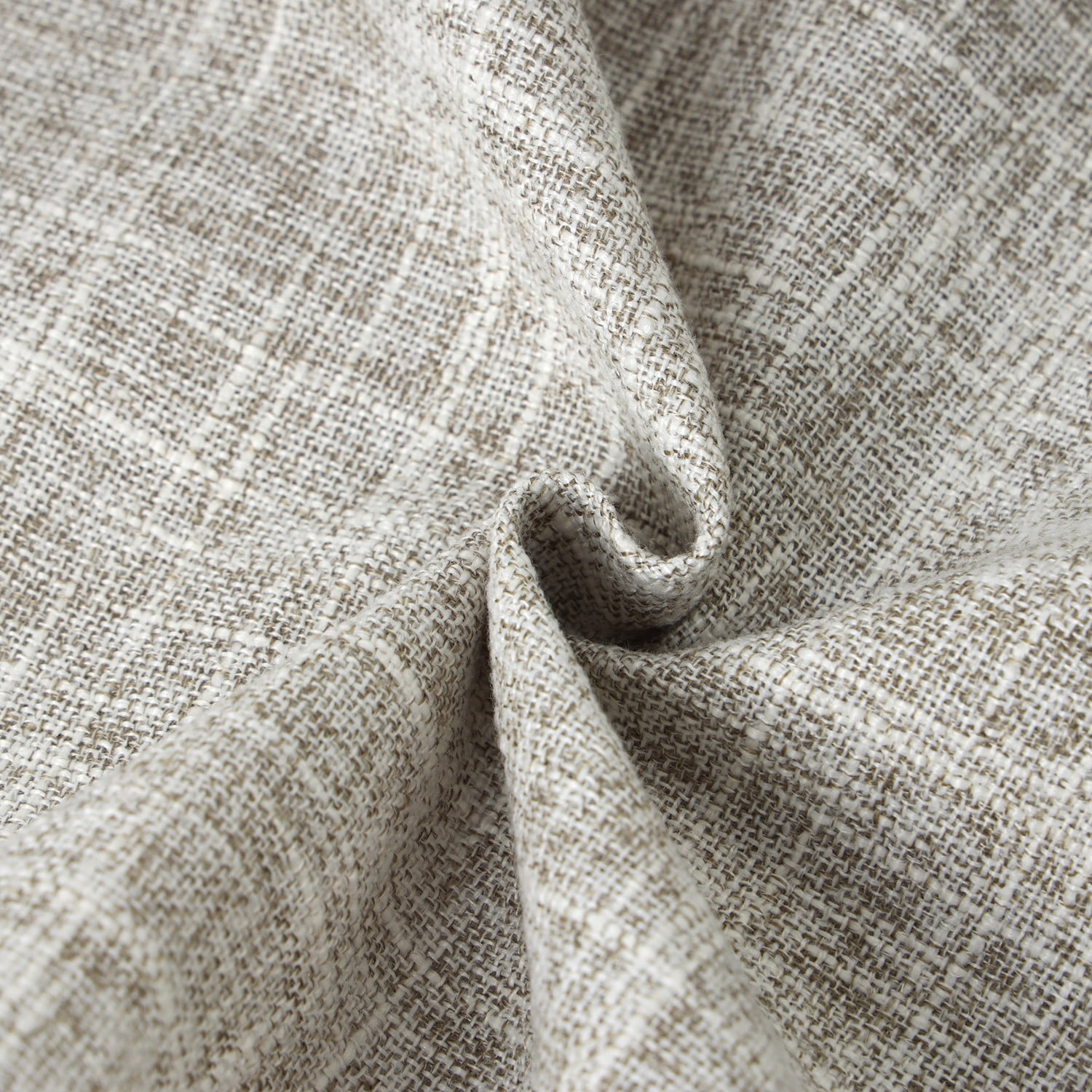 Phantoscope Textural Faux Linen Series Square Decorative Throw Pillow Cusion for Couch, 18" x 18", Beige, 2 Pack