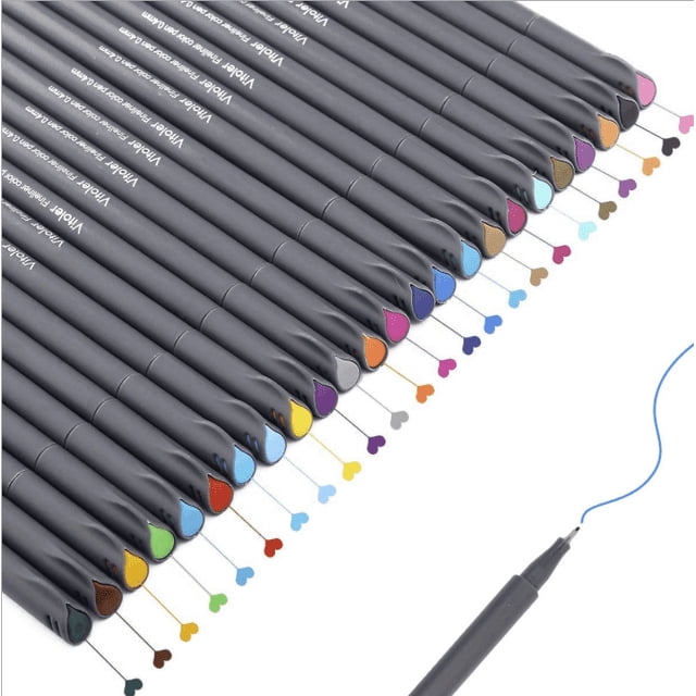 Creative Art Essentials, Colored Pens Set With 12 Vibrant Colors, Fine Liner Pens For Unleashing Creativity, Water-Based Ink Ensures Safe And Acid-Free Usage